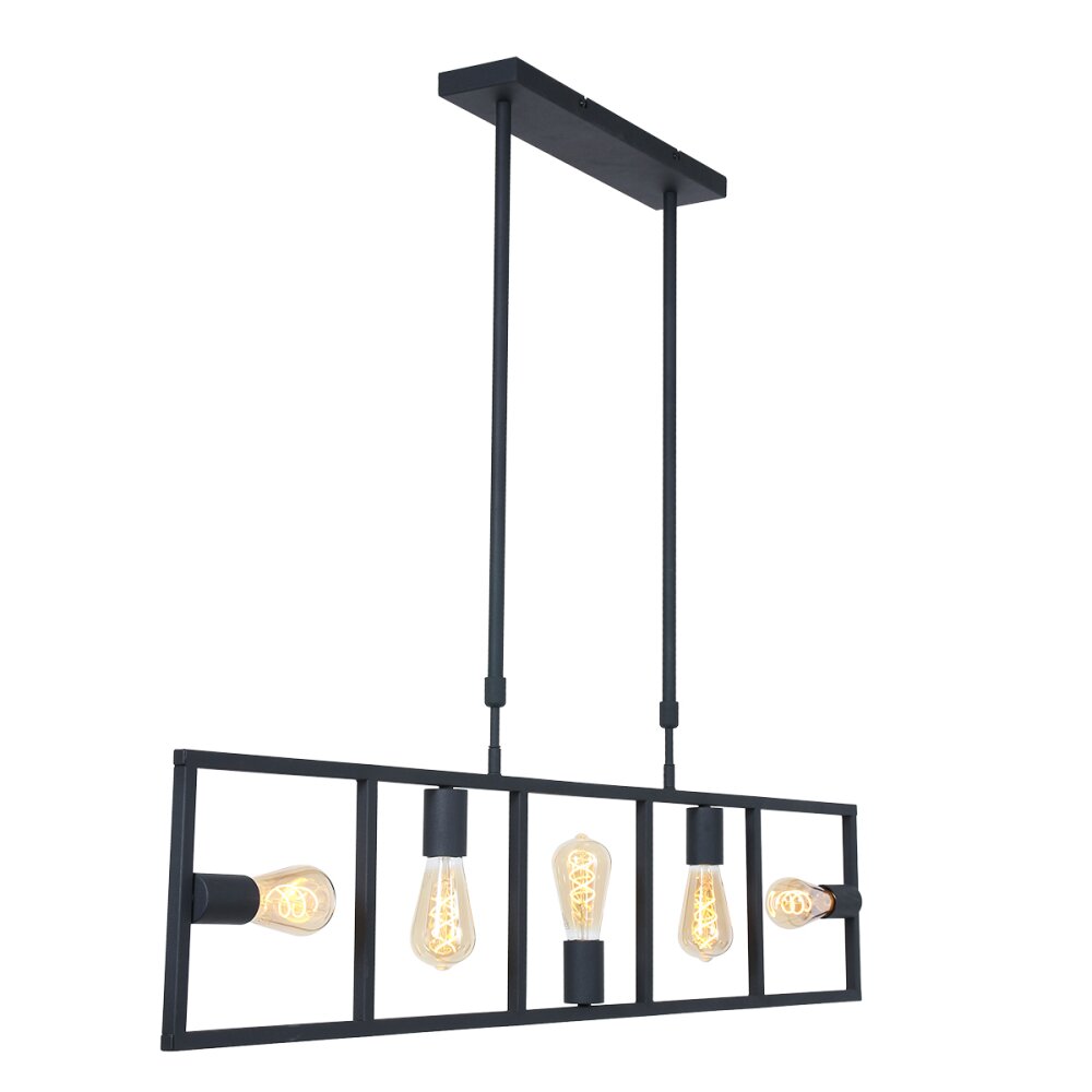 Steinhauer Racky Pendelleuchte Schwarz, 5-flammig main product photo