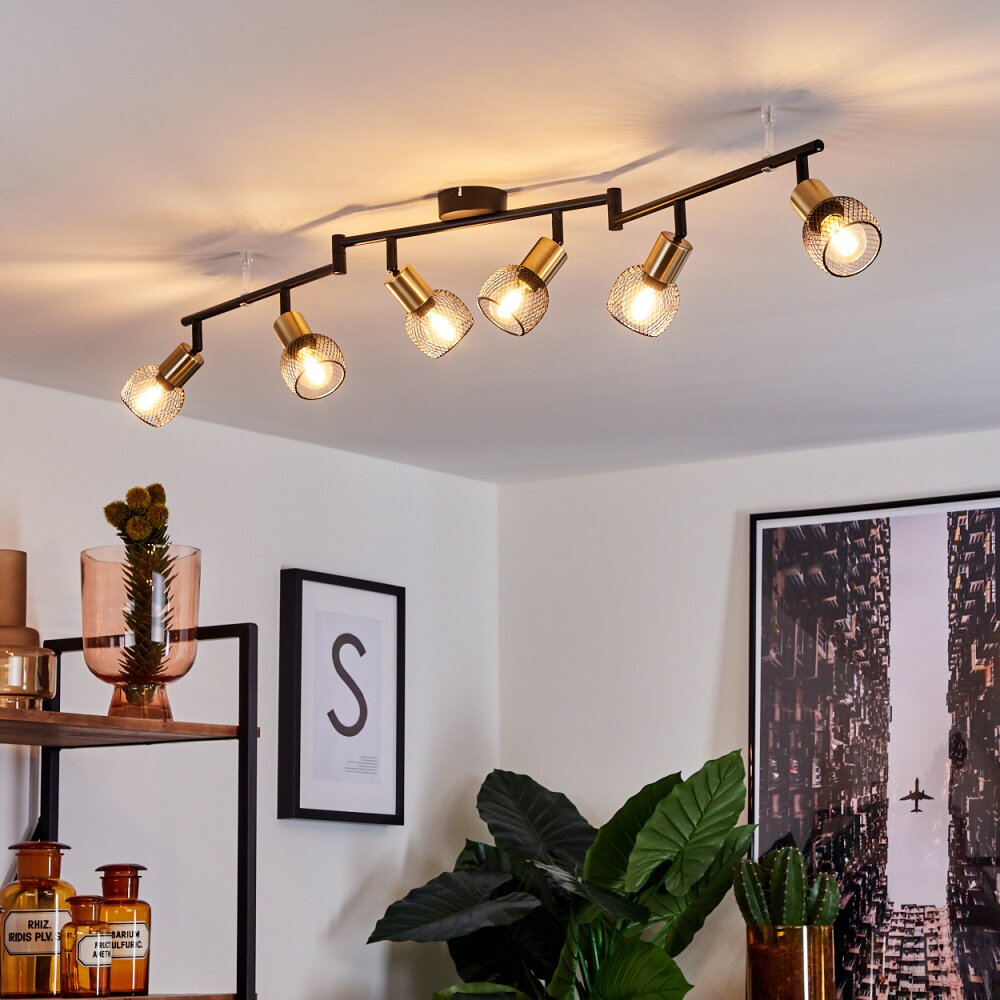 Cairns Deckenleuchte Altmessing, Schwarz, 6-flammig main product photo