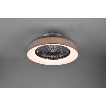 Reality Farsund Deckenventilator LED Grau, 1-flammig, Fernbedienung