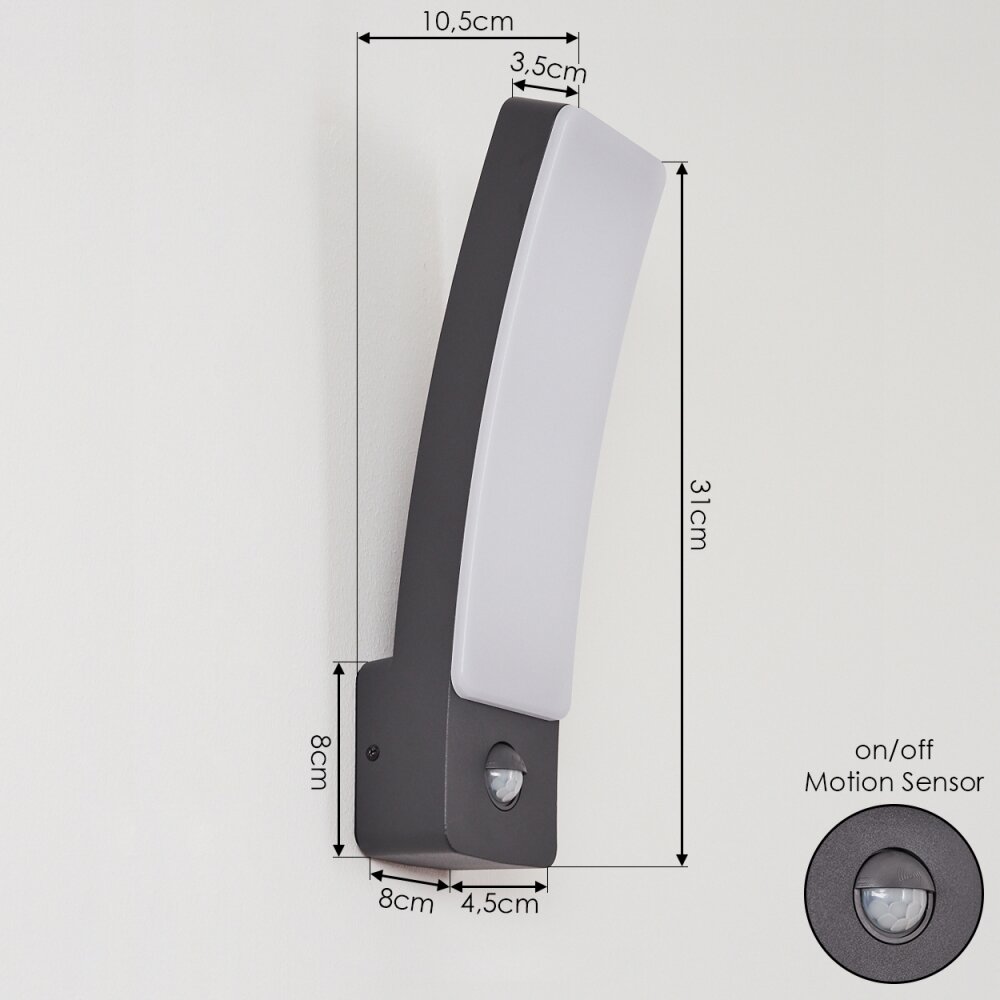 LED Außenwegeleuchte Maseru – Anthrazit/Weiß, 18W, 1200 Lumen, 4000K, IP54, Moderne Gartenbeleuchtung