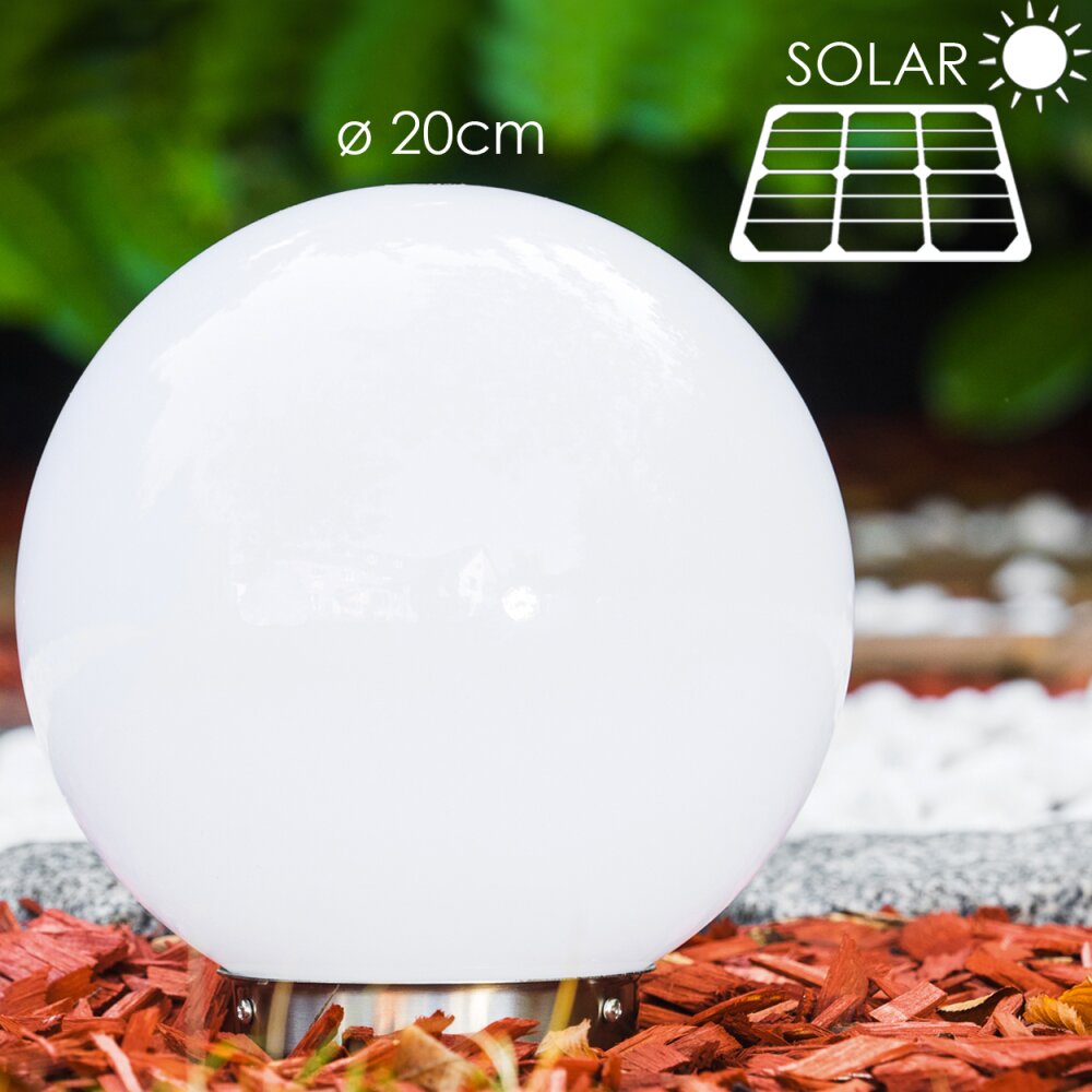 Abrela Kugelleuchte Solar LED Edelstahl, 2-flammig main product photo