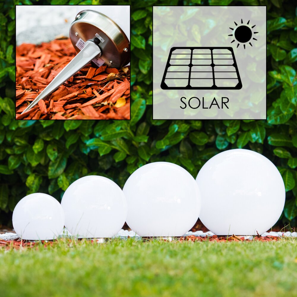 Abrela Kugelleuchte Solar LED Edelstahl, 2-flammig main product photo