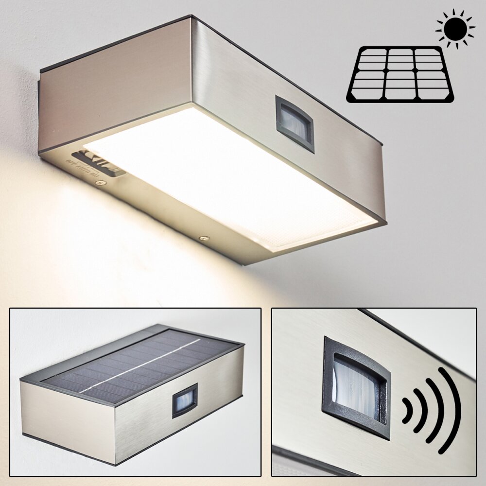 Attu Aussenwandleuchte Solar LED Nickel-Matt, 1-flammig main product photo