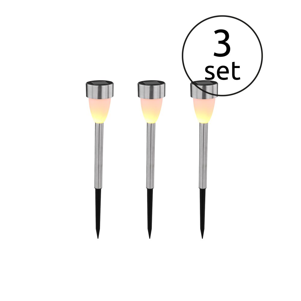 Globo 3er Set Solarleuchte LED Edelstahl, 3-flammig main product photo