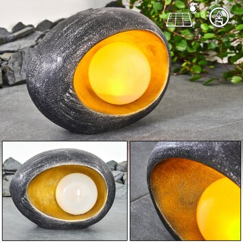 Interlaken Solarleuchte LED Gold, Grau, Silber, 1-flammig Interlaken Solarleuchte LED Gold, Grau, Silber, 1-flammig