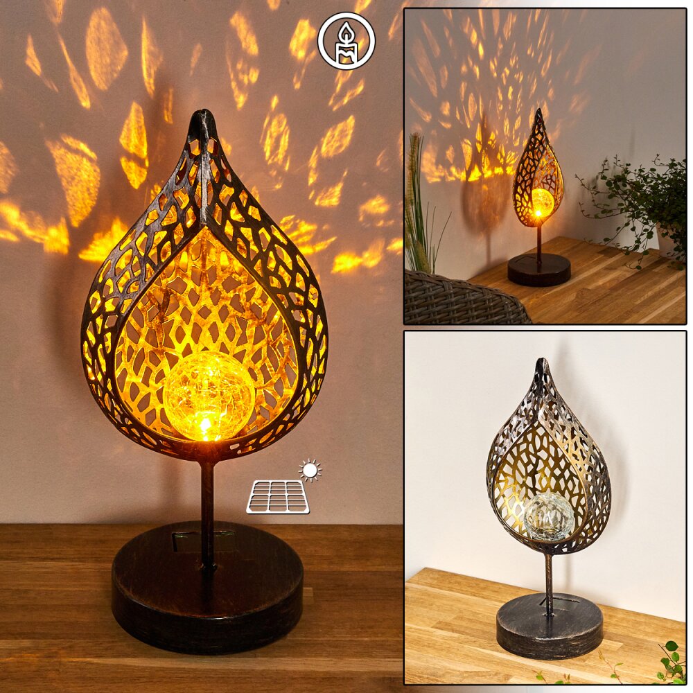 Protaras Solarleuchte LED Schwarz-Gold, 1-flammig main product photo