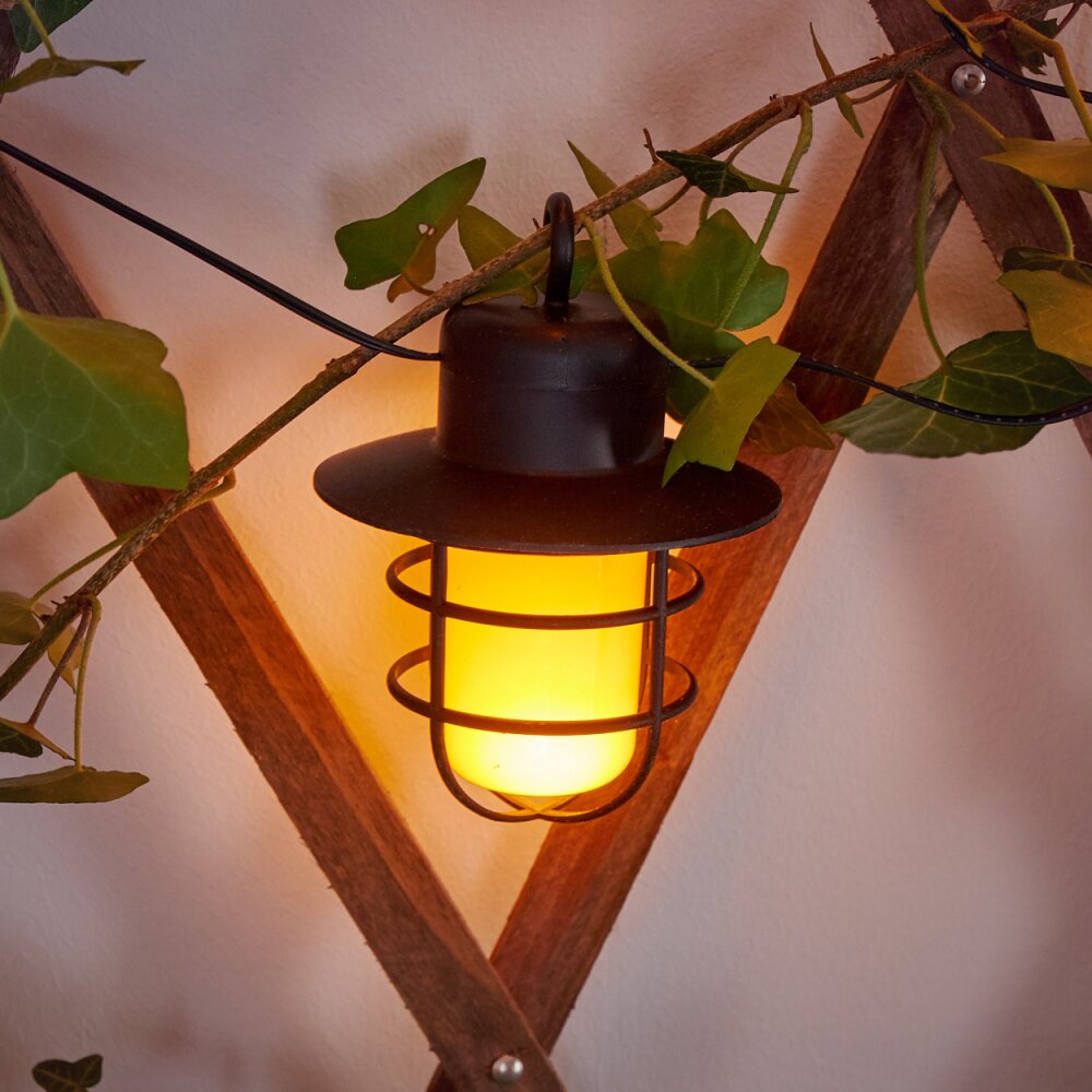 Pozzuoli Solar-Lichterkette LED Schwarz, Weiß, 10-flammig