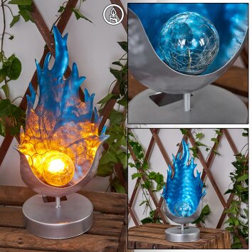 Londrina Solarleuchte LED Blau, Silber, 1-flammig Londrina Solarleuchte LED Blau, Silber, 1-flammig