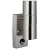 Brilliant Hanni Außenwandleuchte Silber, 2-flammig, Bewegungsmelder Brilliant Hanni Außenwandleuchte Silber, 2-flammig, Bewegungsmelder