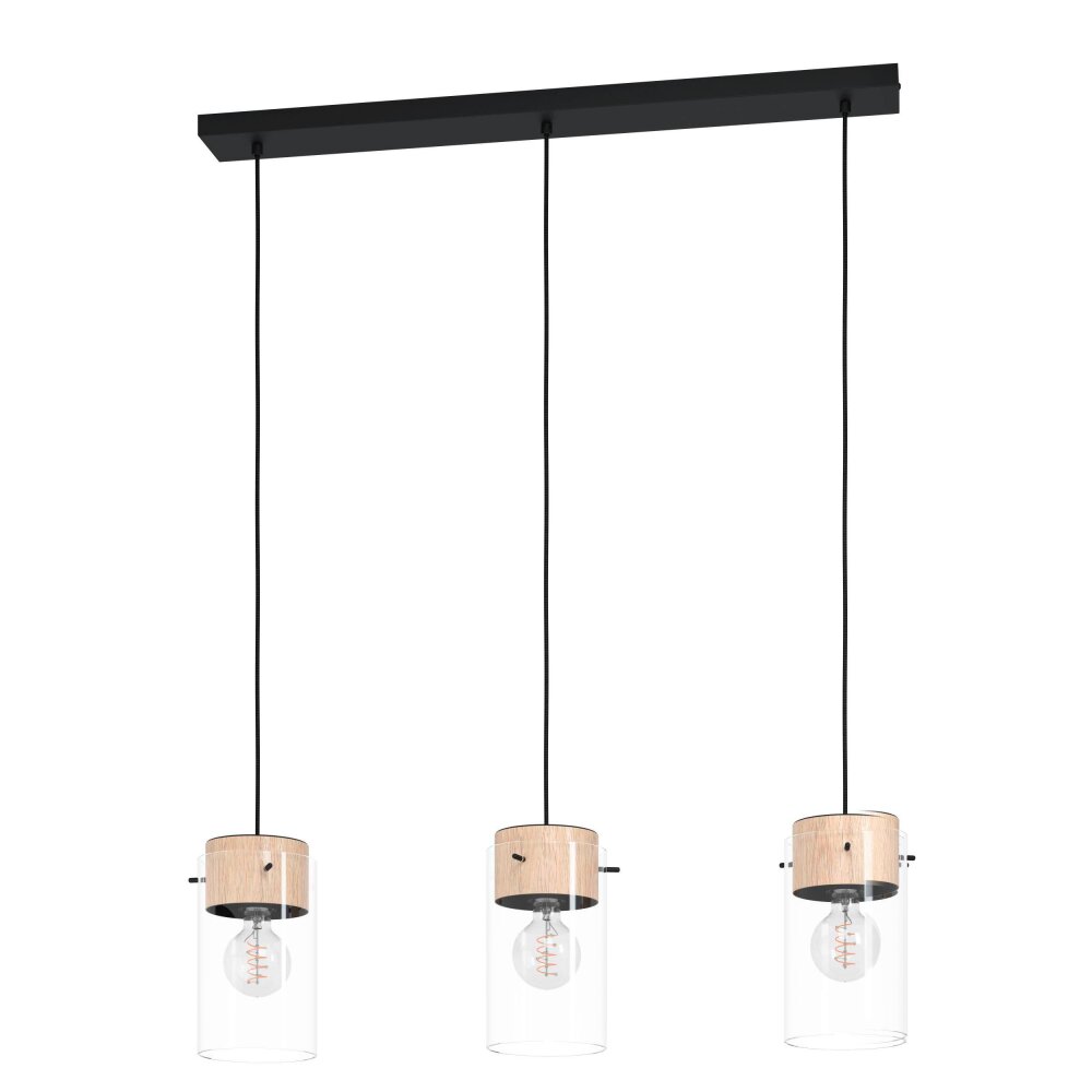 Eglo Leuchten MADRESELVA Hängeleuchte Schwarz, 3-flammig main product photo