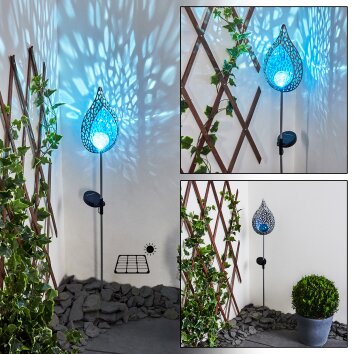 Rovinj Solarleuchte LED Blau, Silber, 1-flammig