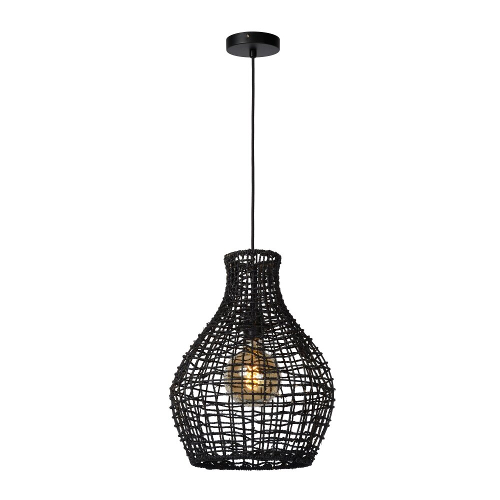 Lucide ALBAN Hängeleuchte Schwarz, 1-flammig main product photo
