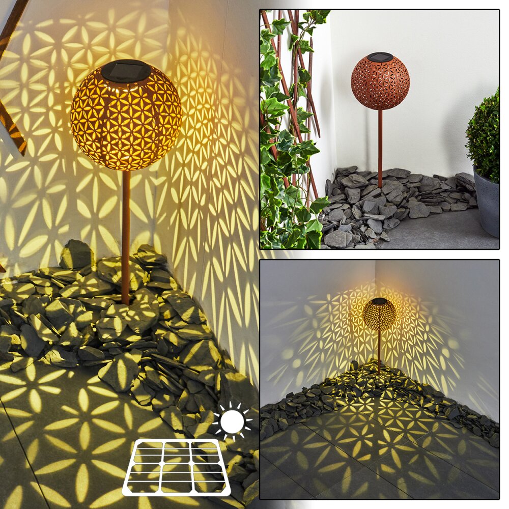 Samoao Solarleuchte LED Rostfarben, Schwarz, 1-flammig main product photo