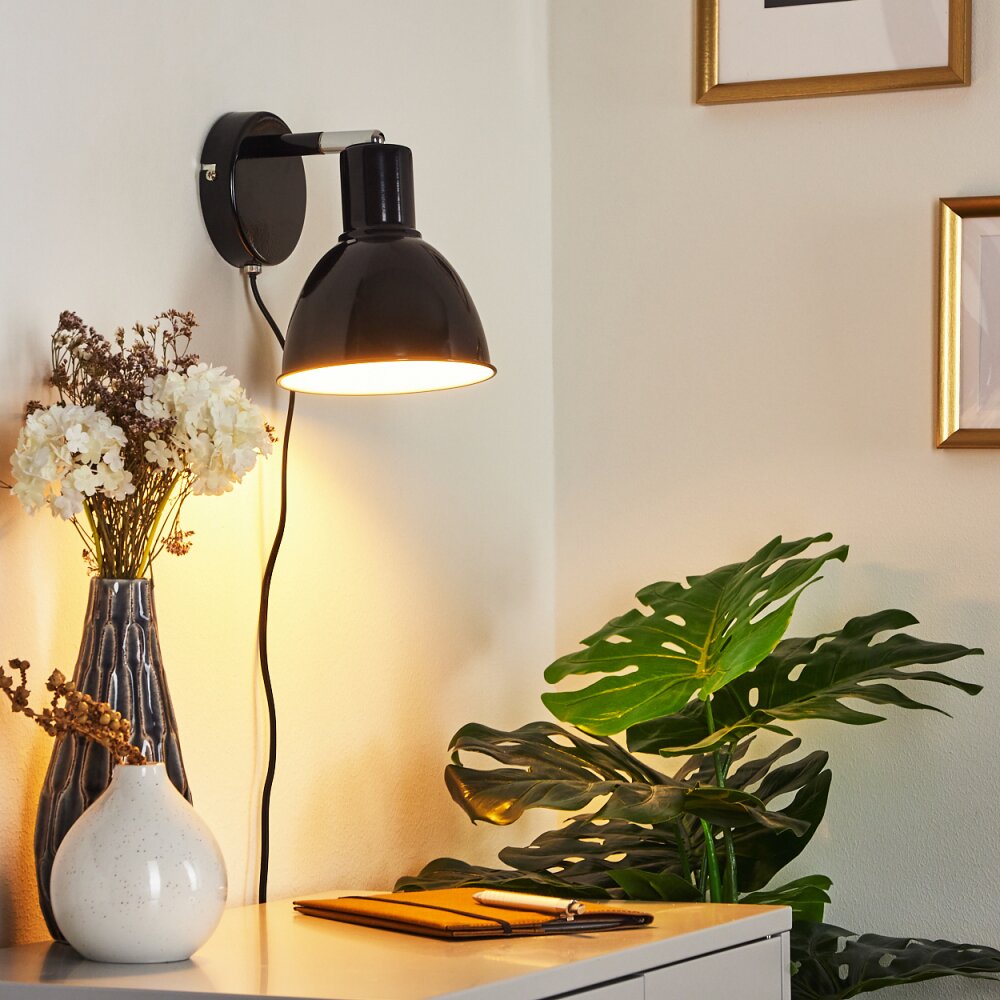 Caney Wandleuchte Chrom, Schwarz, 1-flammig main product photo
