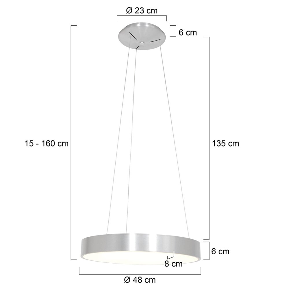 Steinhauer Ringlede Pendelleuchte Schwarz, 1-flammig