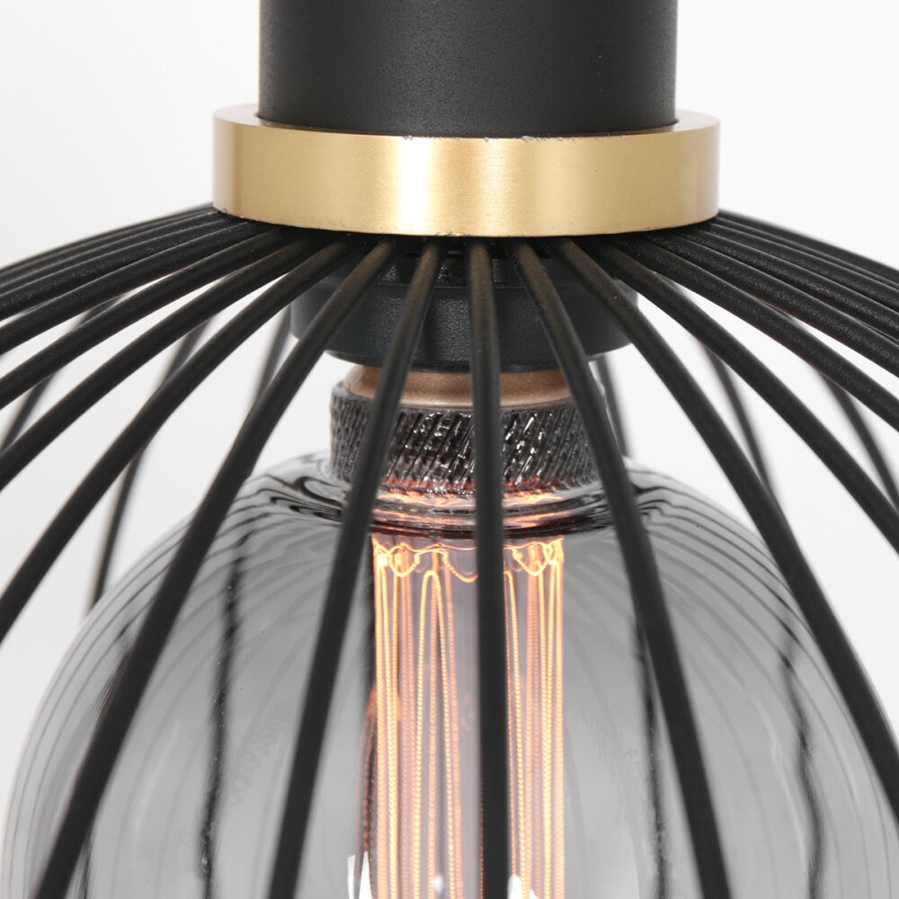 Steinhauer Aureole Pendelleuchte Schwarz, 1-flammig