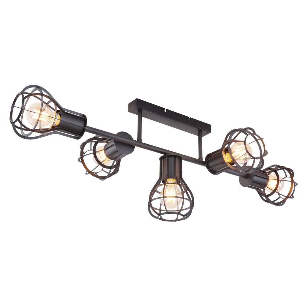 Globo CLASTRA Deckenleuchte Schwarz, 5-flammig main product photo