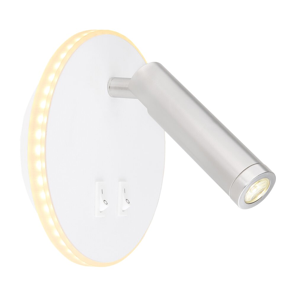 Globo MANY Wandleuchte LED Nickel-Matt, Weiß, 1-flammig main product photo