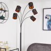 Opatija Bogenstehlampe Schwarz, 5-flammig, Stoff-Lampenschirm