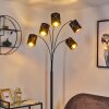 Opatija Bogenstehlampe Schwarz, 5-flammig, Stoff-Lampenschirm