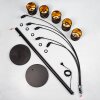 Opatija Bogenstehlampe Schwarz, 5-flammig, Stoff-Lampenschirm