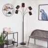 Opatija Bogenstehlampe Schwarz, 5-flammig, Stoff-Lampenschirm