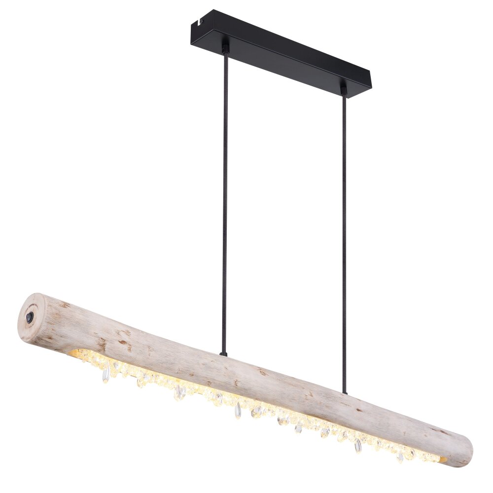 Globo FELICITAS Hängeleuchte LED Holz hell, Schwarz, 2-flammig main product photo