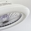 Piraeus  Deckenventilator LED Weiß, 1-flammig, Fernbedienung, Farbwechsler