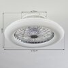 Piraeus  Deckenventilator LED Weiß, 1-flammig, Fernbedienung, Farbwechsler