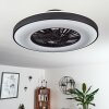 Qualiano Deckenventilator LED Schwarz, Weiß, 1-flammig, Fernbedienung