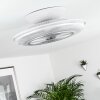 Riccione Deckenventilator LED Weiß, 1-flammig, Fernbedienung, Farbwechsler