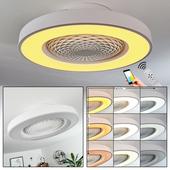 Penon Deckenventilator LED Weiß, 1-flammig, Fernbedienung