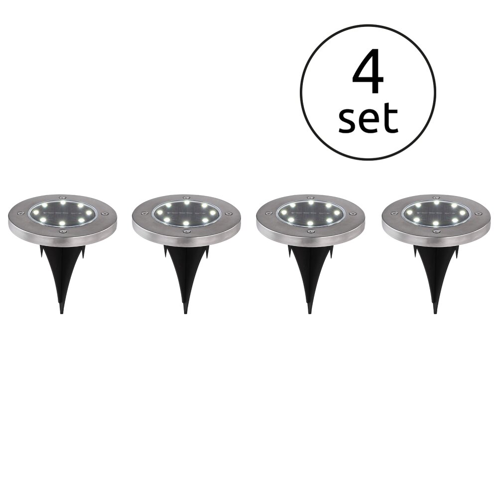 Globo 4er Set Solarleuchte LED Edelstahl, 8-flammig main product photo