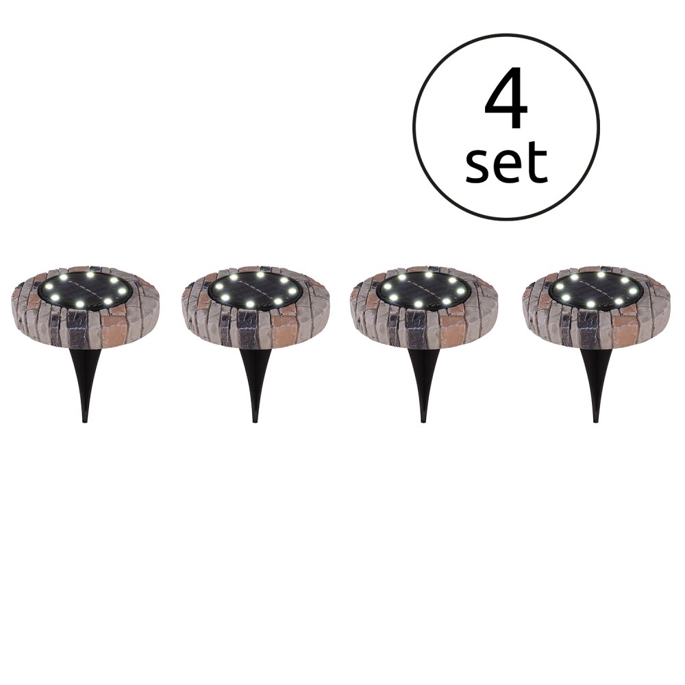 Globo 4er Set Solarleuchte LED Grau, 8-flammig main product photo