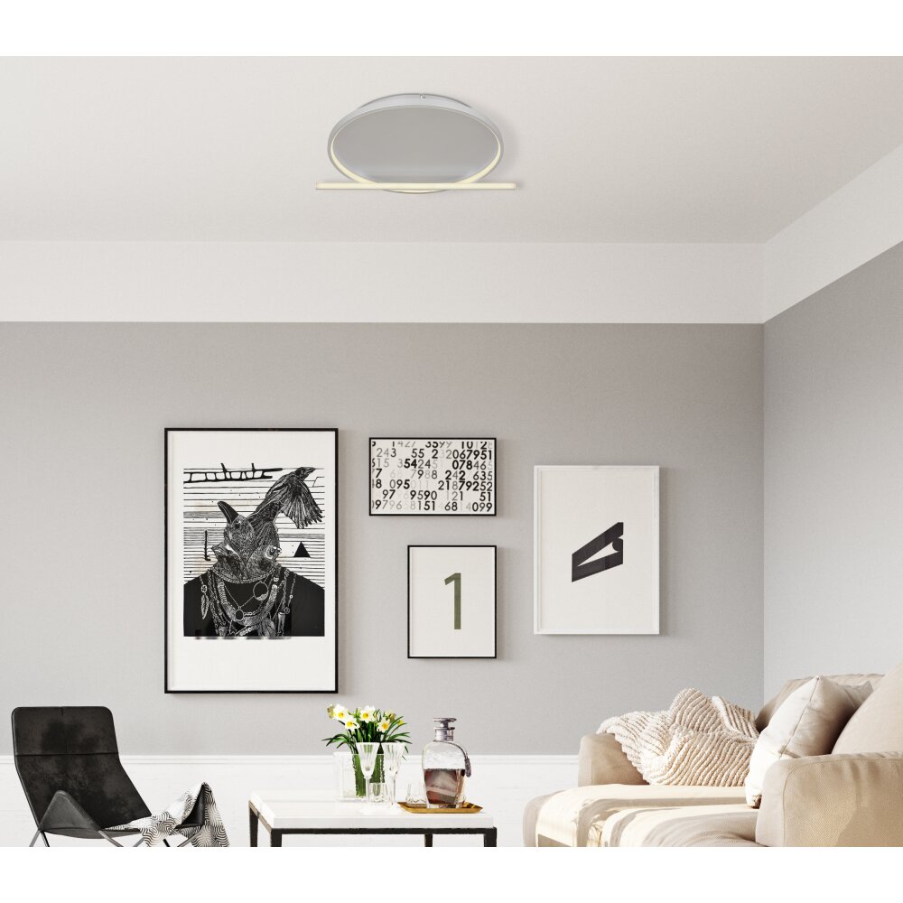 Globo RONDA Deckenpanel LED Grau, 1-flammig, Fernbedienung main product photo