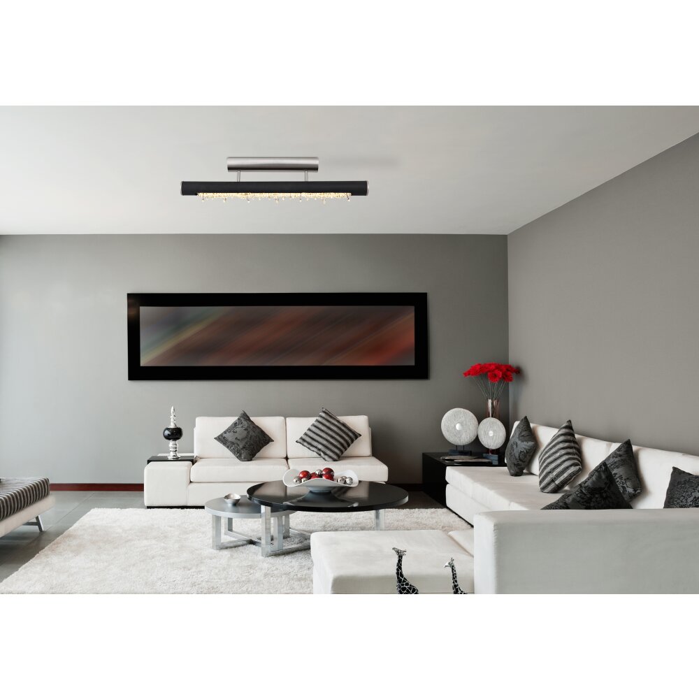Globo FELICITAS Deckenleuchte LED Nickel-Matt, Schwarz, 1-flammig main product photo