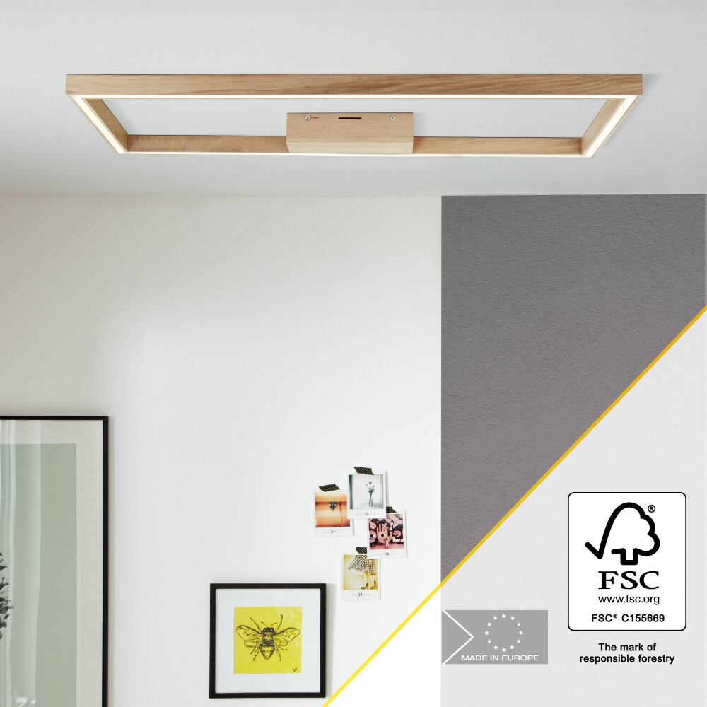 Brilliant Delgrosso Deckenleuchte LED Holz hell, 1-flammig main product photo