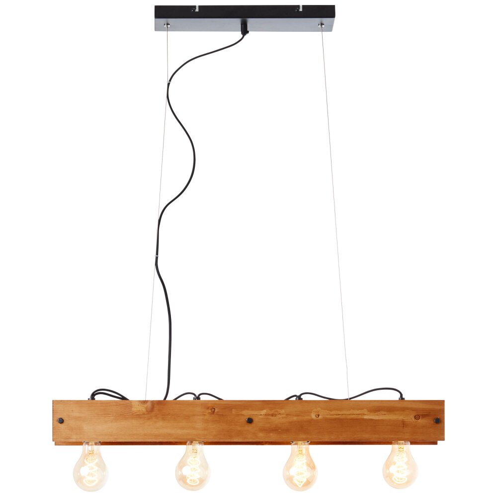 Brilliant Calandra Pendelleuchte Holz hell, Schwarz, 4-flammig main product photo