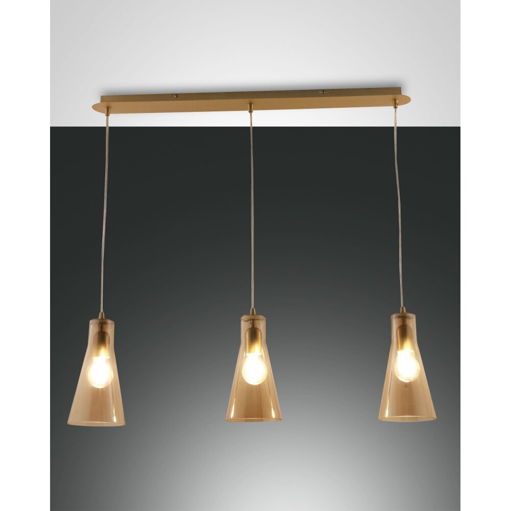 Fabas Luce Dafne Pendelleuchte Messing, 3-flammig main product photo
