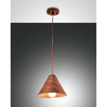 Fabas Luce Esino Pendelleuchte Holz dunkel, 1-flammig