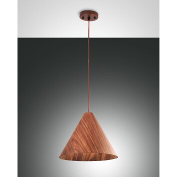 Fabas Luce Esino Pendelleuchte Holz dunkel, 1-flammig