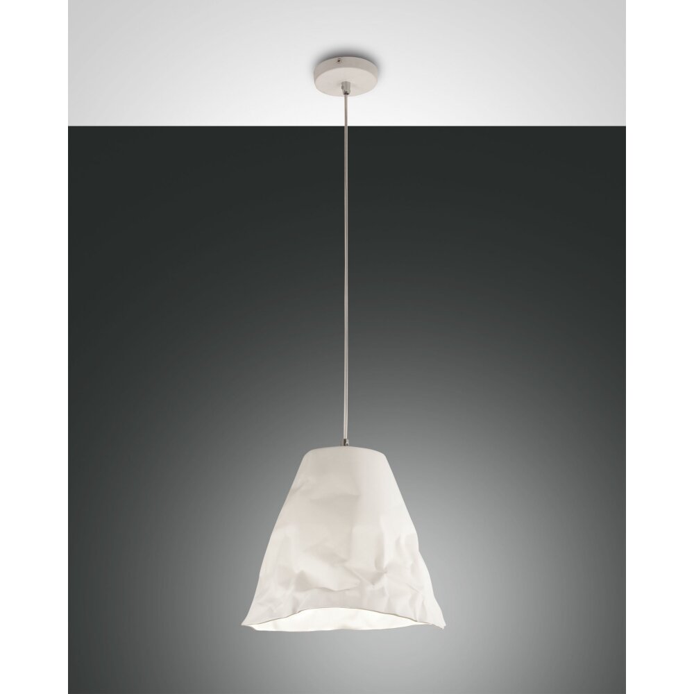 Fabas Luce Crumple Pendelleuchte Weiß, 1-flammig main product photo