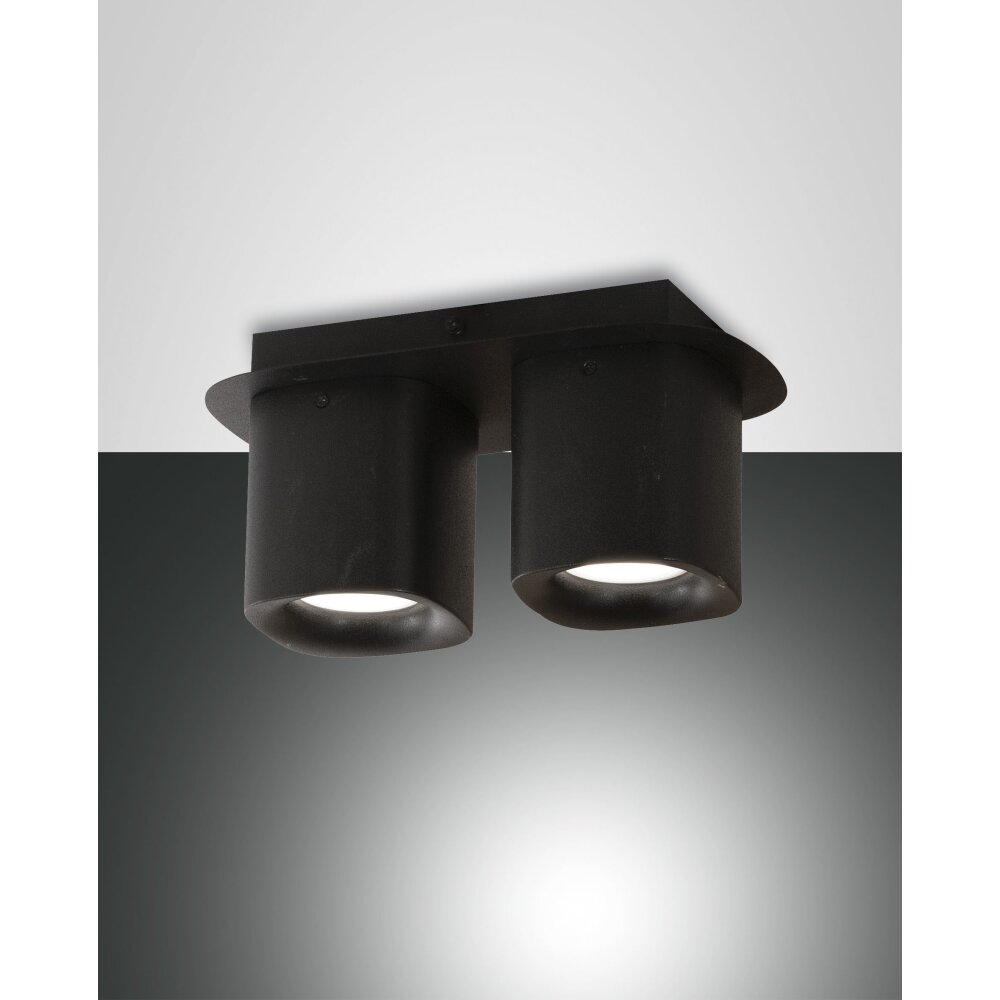 Fabas Luce Smooth Spot Schwarz, 2-flammig main product photo