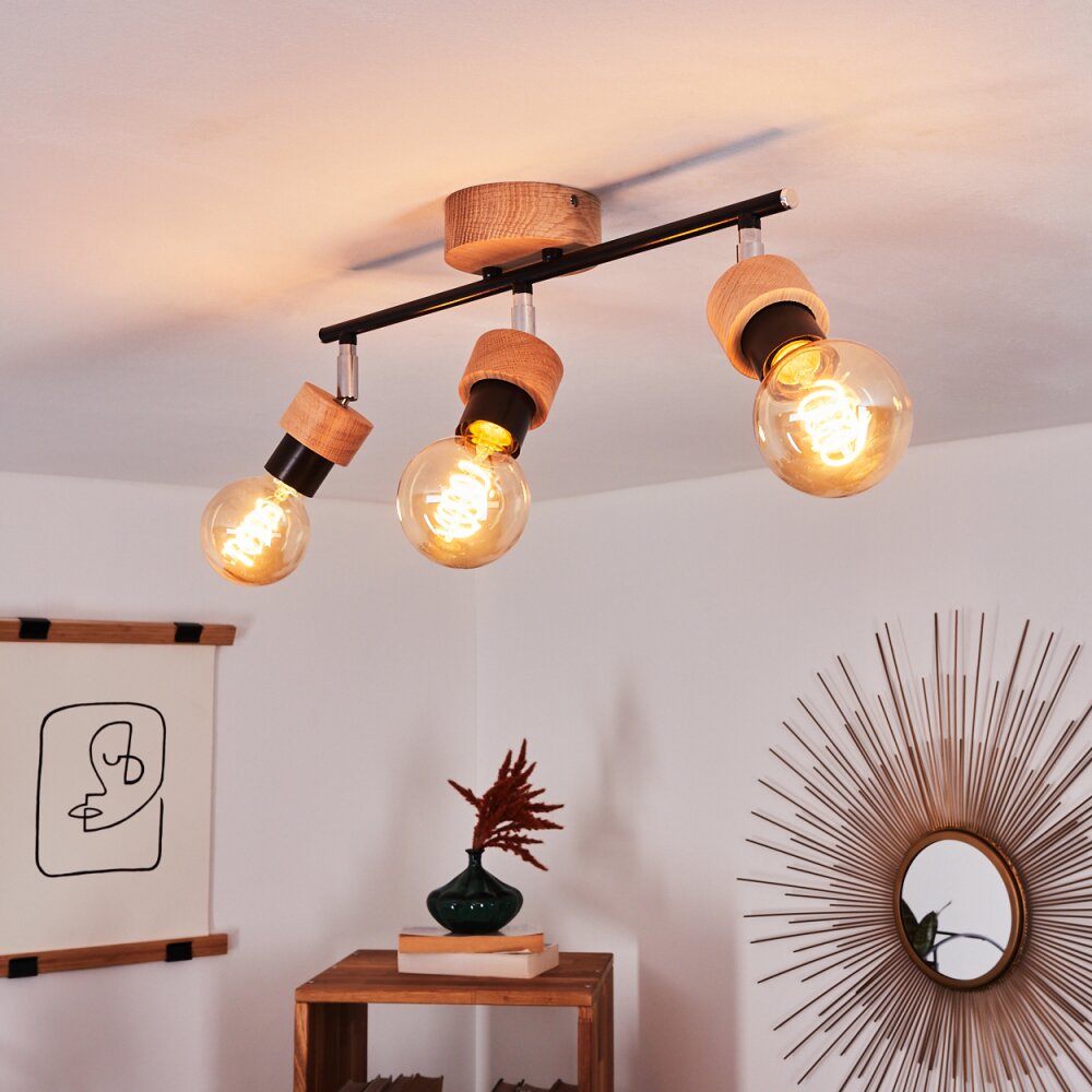 Harran Deckenleuchte Chrom, Naturfarben, Schwarz, 3-flammig main product photo