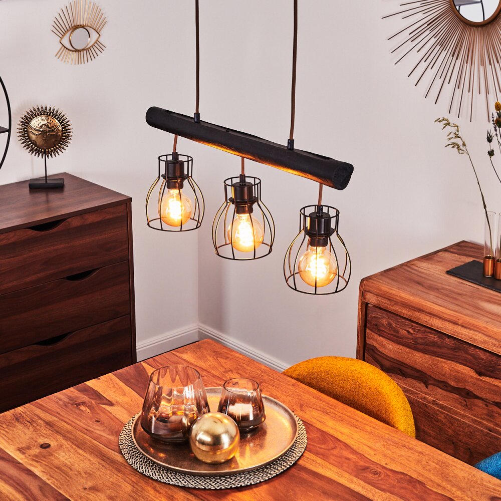 Gondo Pendelleuchte Schwarz, 3-flammig main product photo