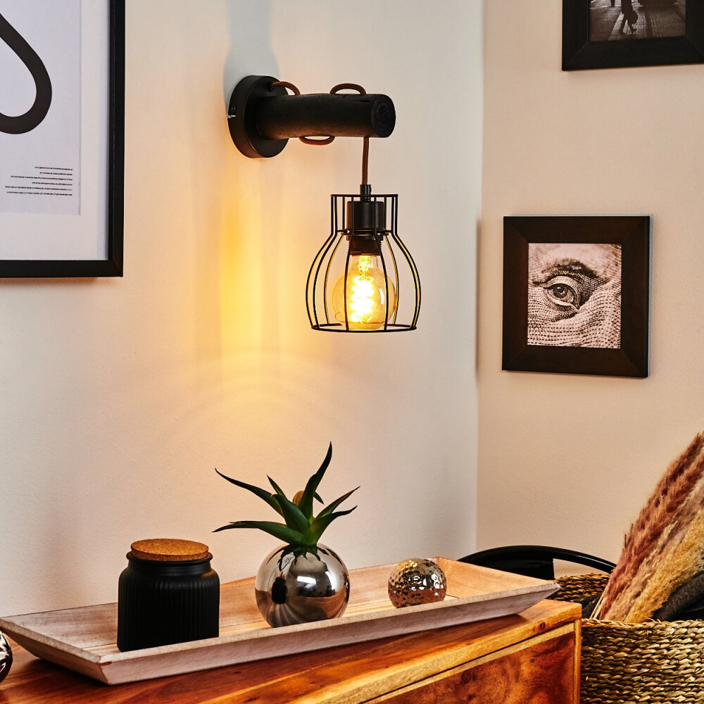Gondo Wandleuchte Schwarz, 1-flammig main product photo