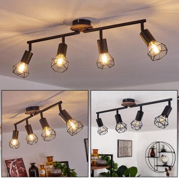 Baripada Deckenleuchte Braun, Schwarz, 4-flammig Baripada Deckenleuchte Braun, Schwarz, 4-flammig