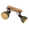 Globo LENNA Deckenleuchte Holz dunkel, Schwarz, 2-flammig