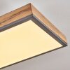 Salmi Deckenpanel LED Holzoptik, Schwarz, Weiß, 1-flammig, Fernbedienung