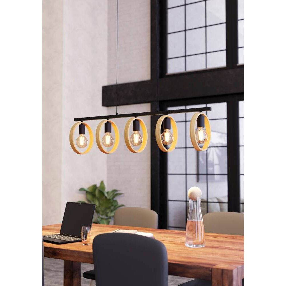 Eglo Leuchten IPSDEN Pendelleuchte Schwarz, 5-flammig main product photo
